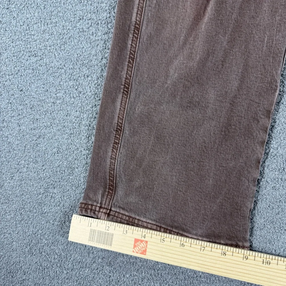 American Eagle Pants Women's 0 Brown Mid Rise Wide Leg Stretch Baggy - Picture 6 of 9